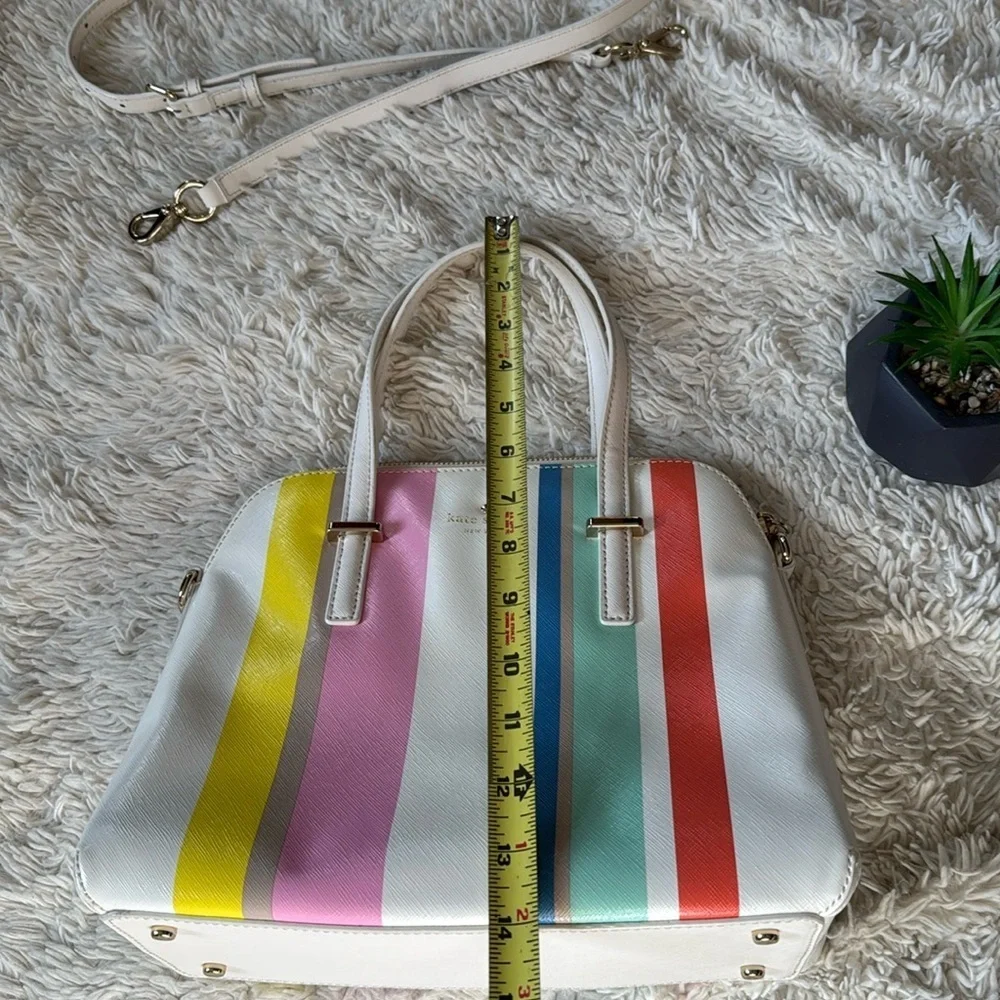 👜 Rare!! Kate spadeNY Cedar Street Multi Stripe Maise Satchel bag crossbody/tote